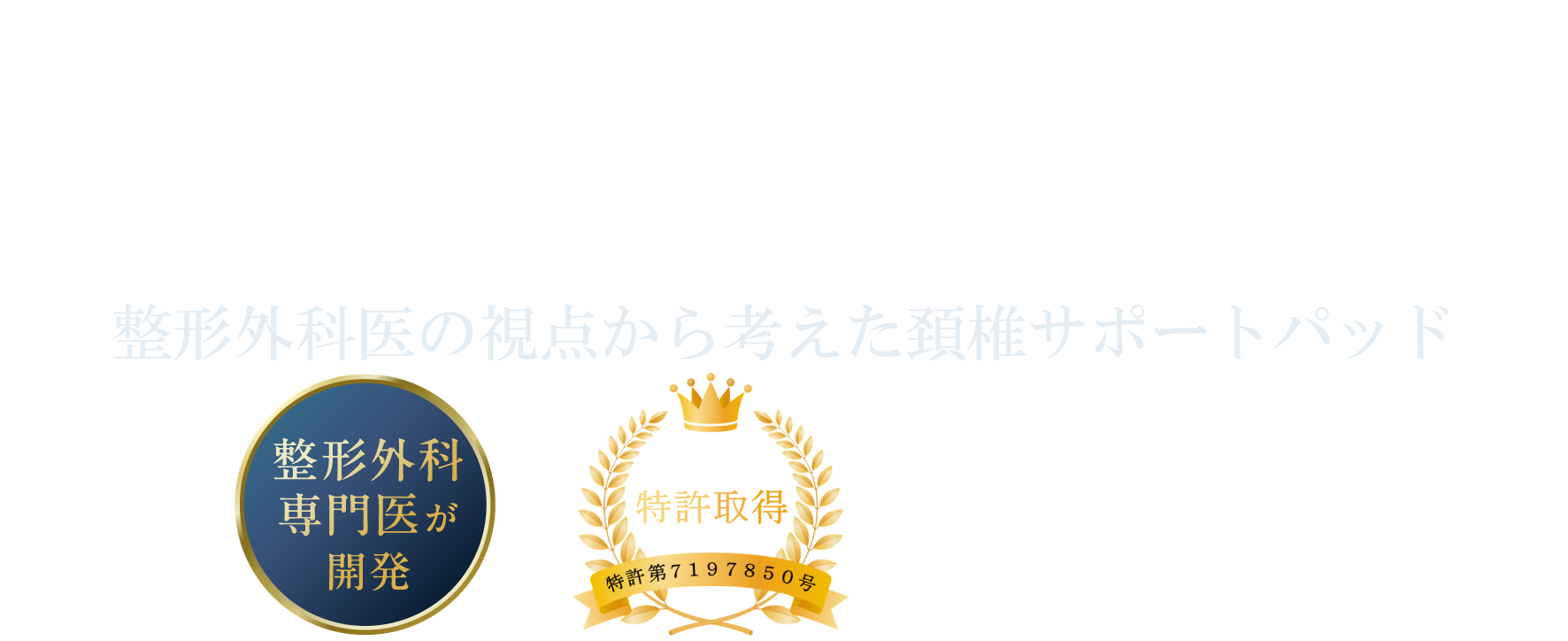 首を優しくサポート 頸椎専用パッド ネックオアシス　整形外科専門医が開発　特許取得　送料無料
